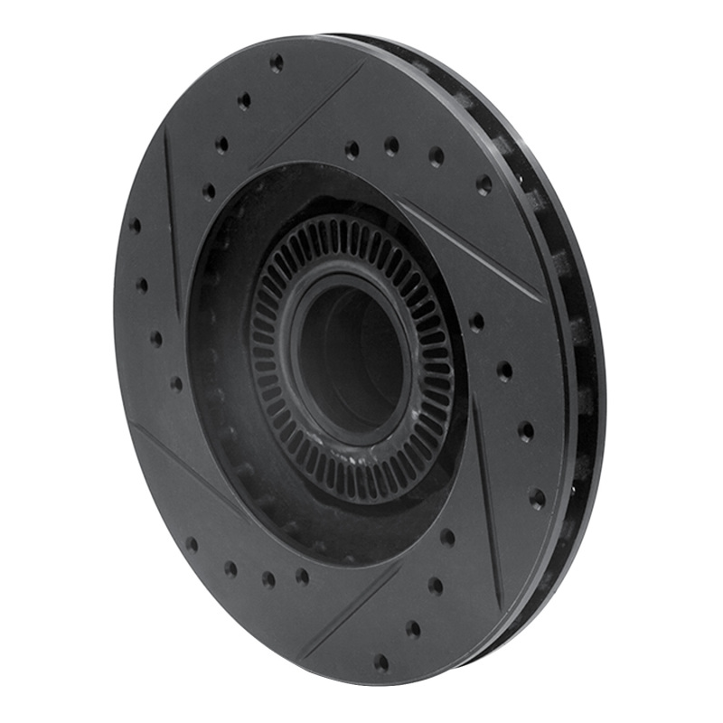 Ford Explorer Brake Rotor (1) - Front Right - R1 Concepts - Drilled & Slotted - Black - `95-`11